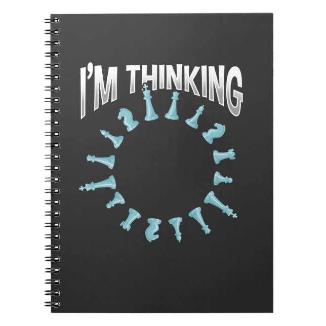 Thinking Chess Board Player Pieces Boardgame Notebook (Front)