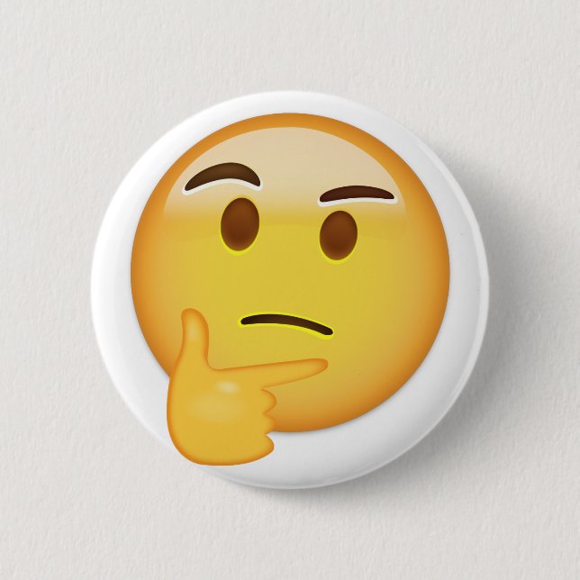 Thinking Face Emoji 6 Cm Round Badge (Front)
