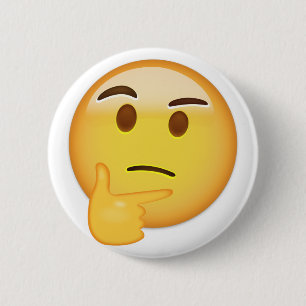 Thinking Face Emoji 6 Cm Round Badge