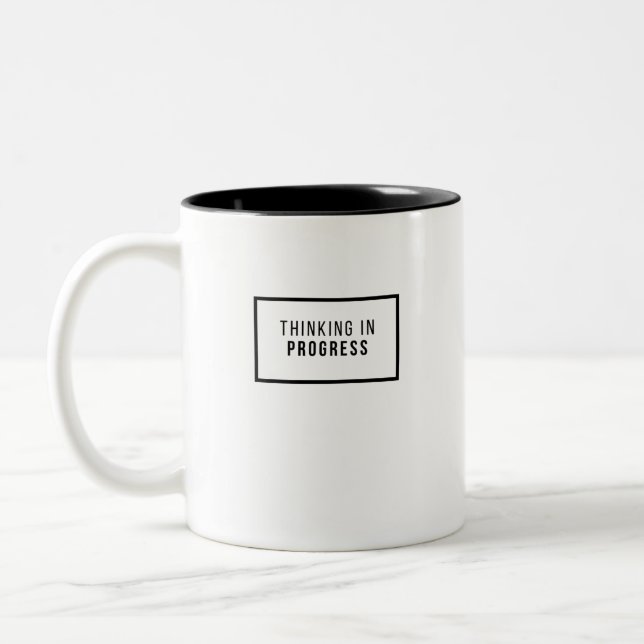 THINKING IN PROGRESS Two-Tone COFFEE MUG (Left)