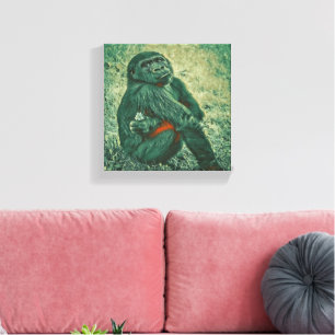 Thinking monkey canvas print