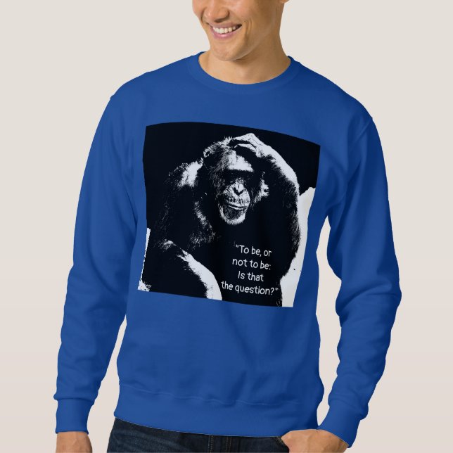 Thinking Monkey Pop Art Shakespeare Quote Men's Sweatshirt (Front)