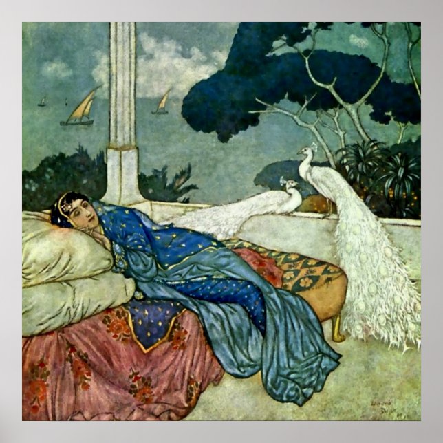 “Thinking of Lady Yang” by Edmund Dulac Poster (Front)
