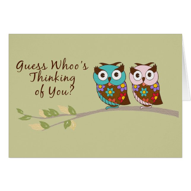 Thinking of Whoo Owl Card (Front Horizontal)
