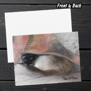 Thinking Of You Adorable Siamese Kitten Blanket Postcard