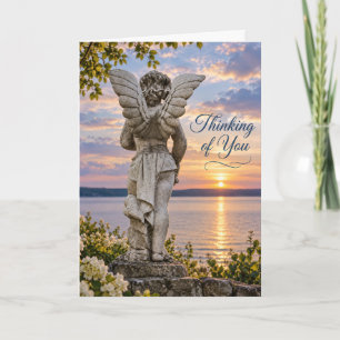 Thinking of You Angel by the Lake Thank You Card