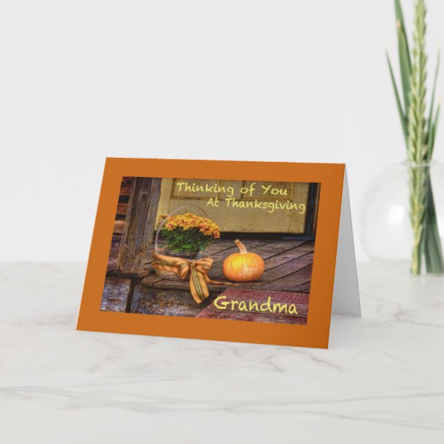 Thinking of You at Thanksgiving Grandma Card (Front)