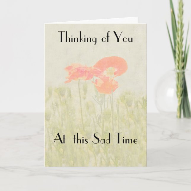 THINKING OF YOU AT THIS SAD TIME GREETING CARD (Front)