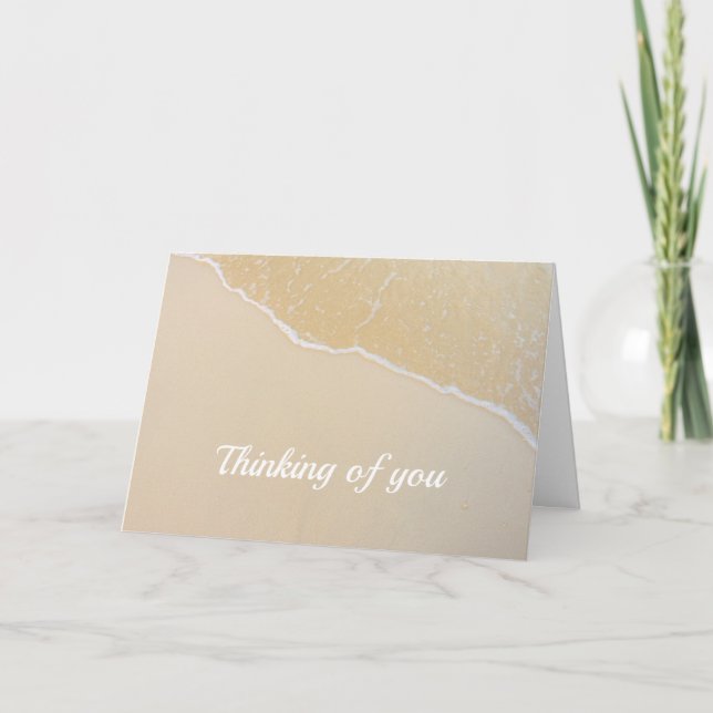 Thinking of You Beach Sand Simple Sympathy Card (Front)