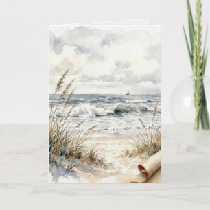 Thinking of You Beach with Curled Paper Card