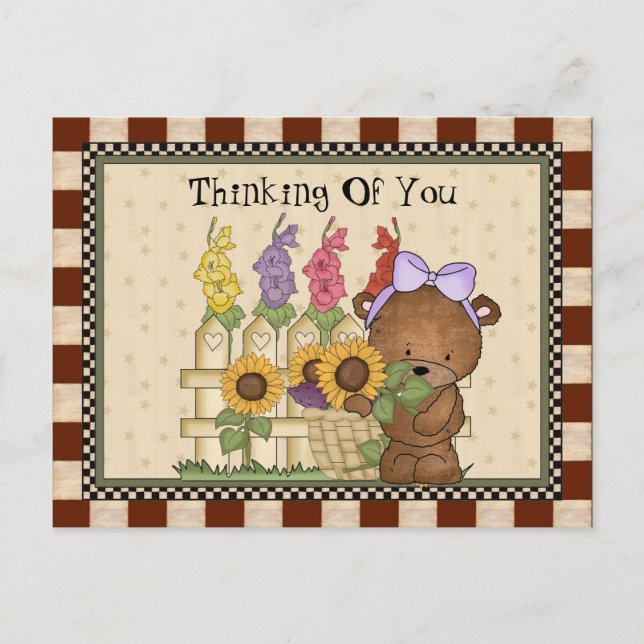 Thinking Of You Bear Postcard (Front)