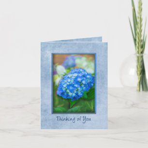 Thinking of You, Beautiful Blue Hydrangea in 3D Card