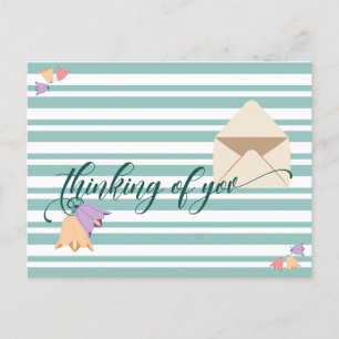 Thinking of you Bell Flowers with editable text Postcard