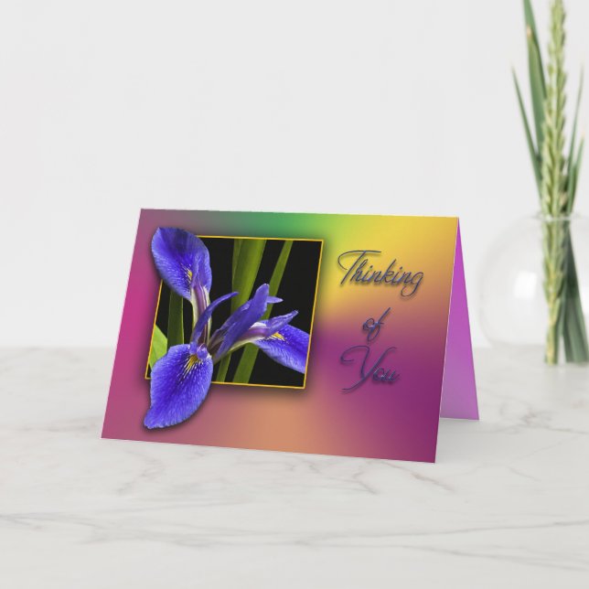 Thinking of You Blue Iris Card (Front)