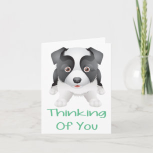 Thinking of You Border Collie Puppy Dog Note Card