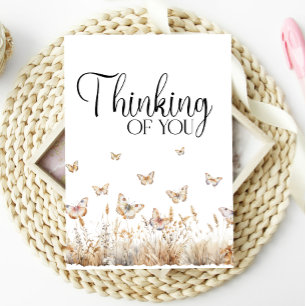 Thinking of You Butterflies Wildflower Floral Card