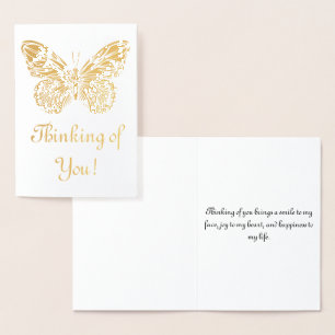 Thinking of You - Butterfly Gold Foil Card