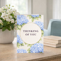 Thinking of You Card | Blue Hydrangea Flowers