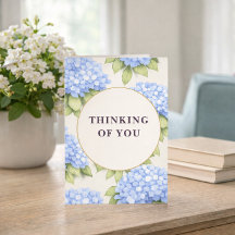 Thinking of You Card | Blue Hydrangea Flowers
