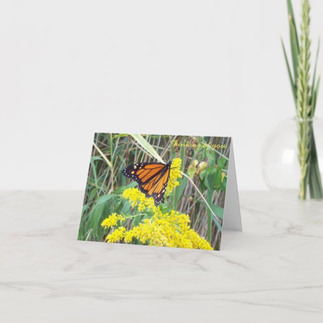 Thinking of You card - flowers with butterfly (Front)