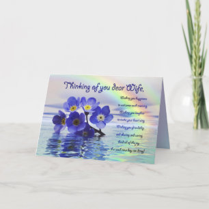 Thinking of you card for wife with forget me nots