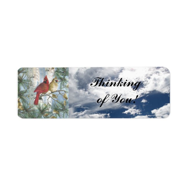 THINKING OF YOU-CARDINALS- RETURN ADDRESS LABELS (Front)