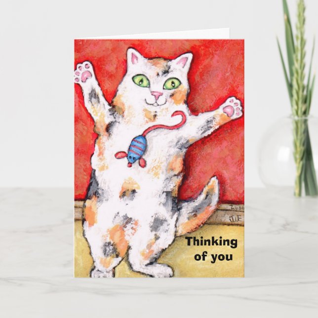 Thinking of You Cat Greeting Card (Front)