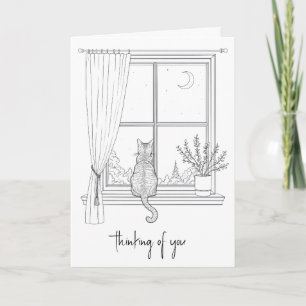 Thinking of You Cat in Window Card