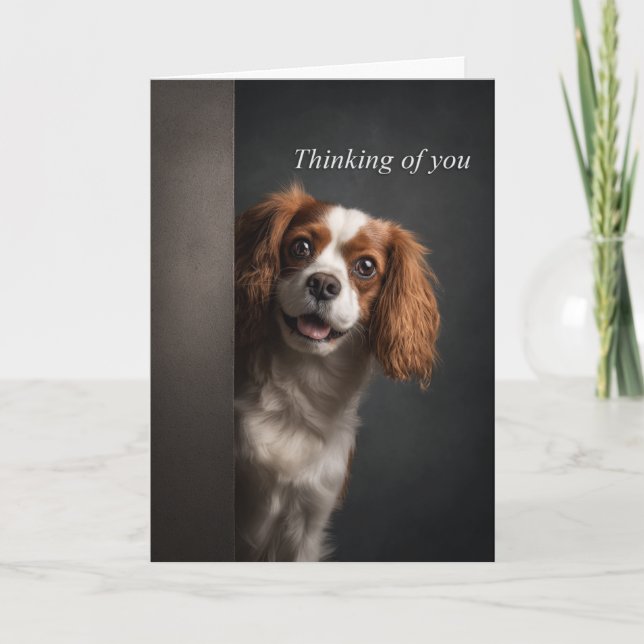 Thinking of You Cavalier Spaniel Card (Front)