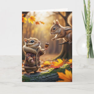 Thinking of You Chipmunk With an Acorn Card