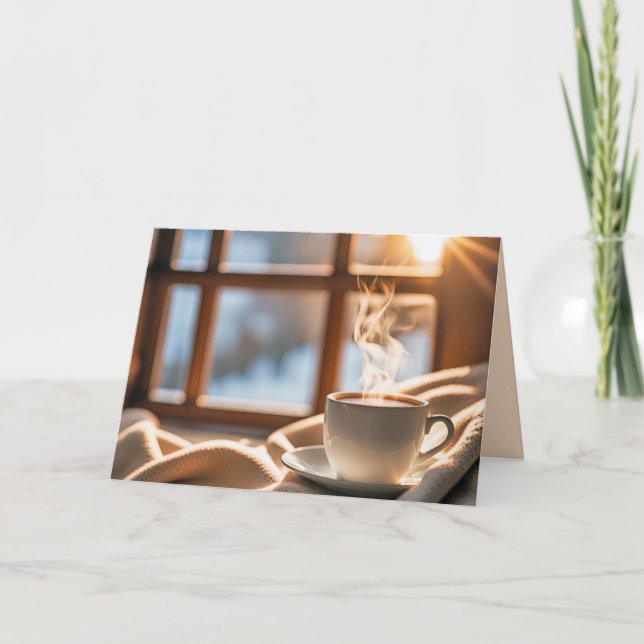 Thinking Of You Coffee By Window Card (Front)