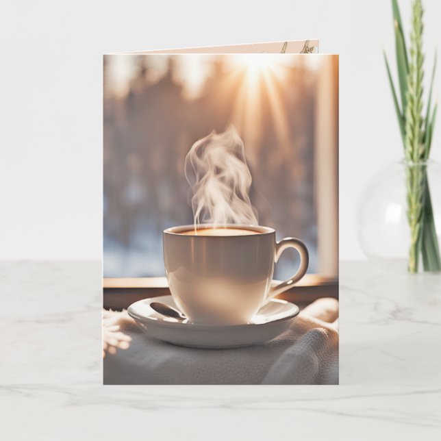 Thinking Of You Coffee By Window Card (Front)