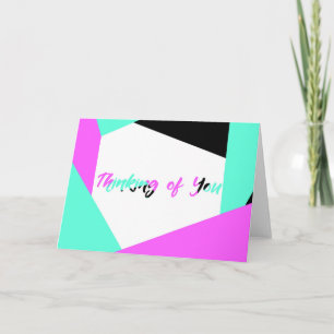 Thinking of You Colour-Blocking Card    Black Teal