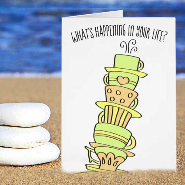 Thinking of You Colourful Cup Stack Greeting Card (Creator Uploaded)
