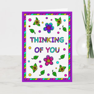 Thinking of You Colouring Page Inside Card