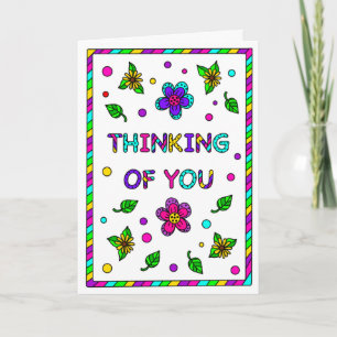 Thinking of You   Colouring Page Inside Card