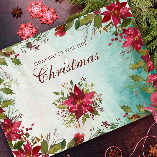 Thinking of You Condolence Sympathy Christmas Holiday Card (Christmas remembrance card, thinking of you)