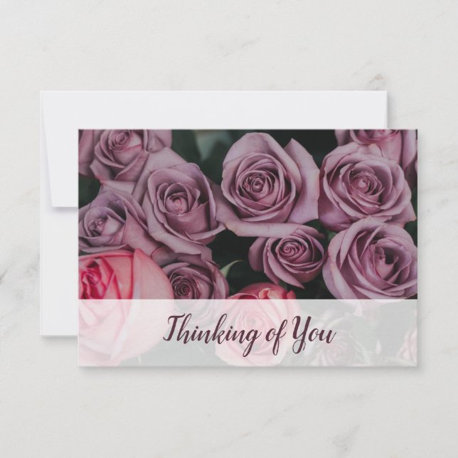Thinking of You 🌿🌹 Custom Roses Photo  Card (Front)