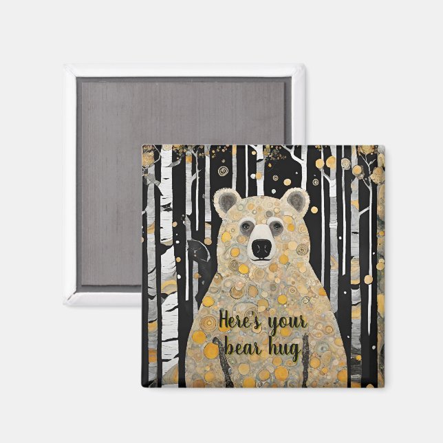 Thinking of You Cute Bear Hug Magnet (Front/Back)