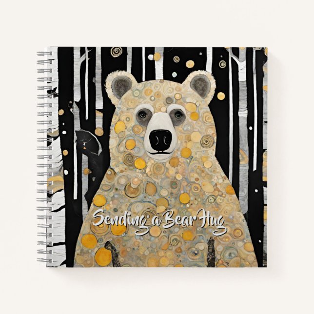 Thinking of You Cute Bear Hug Notebook (Front)