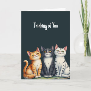 Thinking of You Cute Little Cat Kittens  Card
