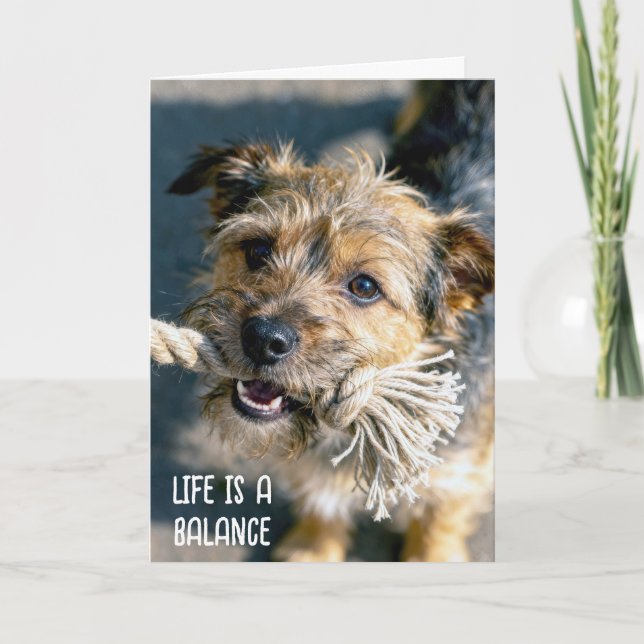 Thinking of You Dog Tug of War Card (Front)