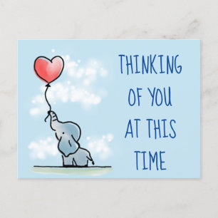 Thinking of you elephant postcard