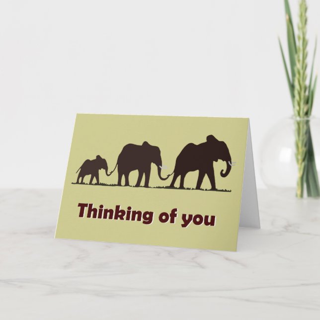 Thinking Of You Elephants Card (Front)