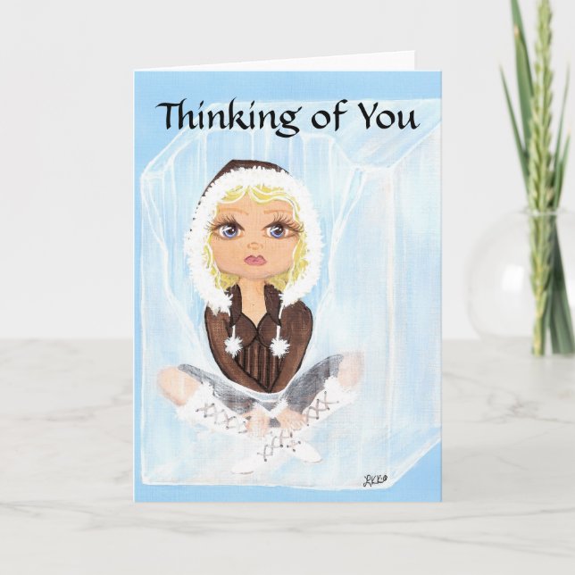Thinking of You Eskimo in Ice Quantum Cutie Card (Front)
