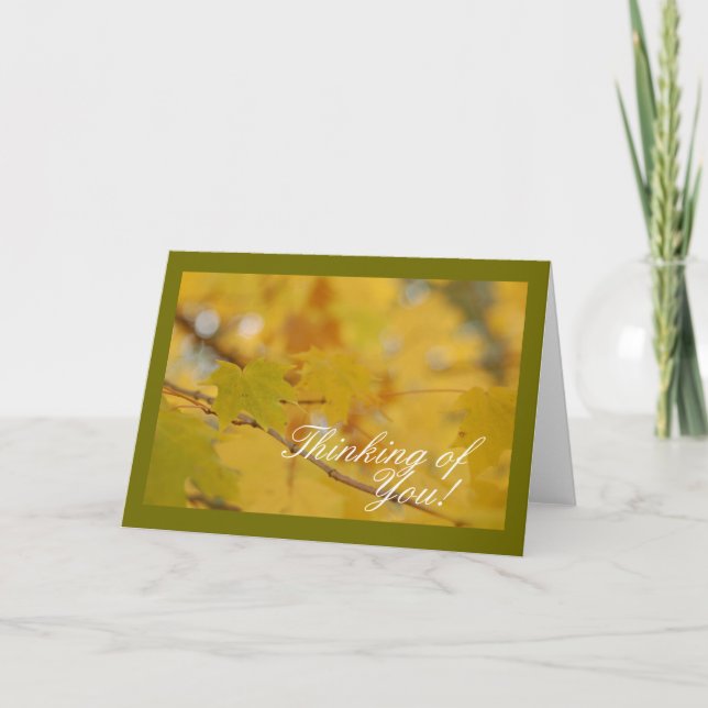 Thinking of You Fall Leaves Card (Front)