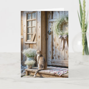 Thinking of You Farmhouse Cat Card