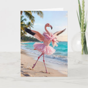 Thinking of You Flamingo In a Pink Tutu Card