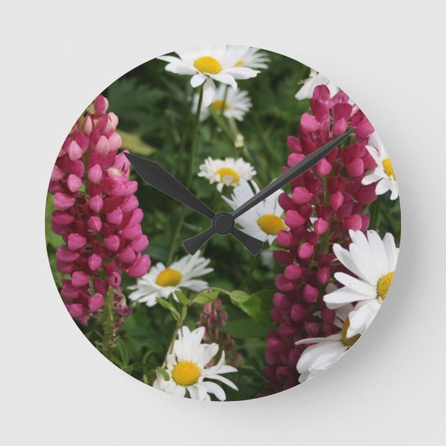 Thinking Of You Floral Blossoms Round Clock (Front)