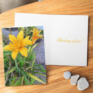 Thinking Of You Floral Orange Bloom Bud Photograph Card